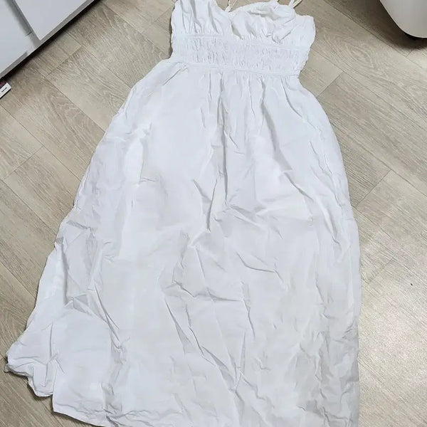 [BUNJANG] Sleeveless Maxi Dress White / 민소매 맥시 원피스 화이트(8만원)