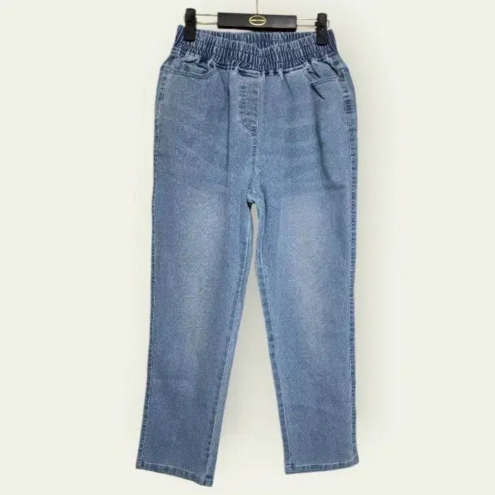 [BUNJANG] Women's Light Wash Denim Pants with Elastic Waistband / 새상품 66 여성 데님 팬츠 연청 밴딩바지 청바지 28 여자 바지 새제품