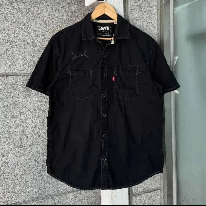 [BUNJANG] Levi's Logo Star Short Sleeve Work Shirt / 리바이스 로고 스타 반팔 워크셔츠(L/105)