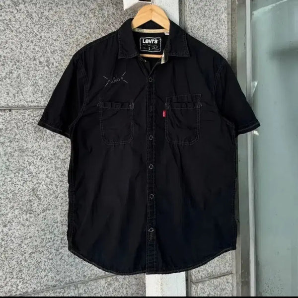 [BUNJANG] Levi's Logo Star Short Sleeve Work Shirt / 리바이스 로고 스타 반팔 워크셔츠(L/105)