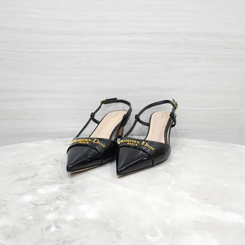 [BUNJANG] Dior My Dior Slingback Pumps Patent Black / 36 / 디올 마이 디올 슬링백 펌프스 힐 페이던트 블랙 KDV336VN