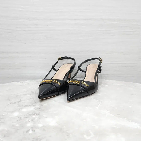 [BUNJANG] Dior My Dior Slingback Pumps Patent Black / 36 / 디올 마이 디올 슬링백 펌프스 힐 페이던트 블랙 KDV336VN