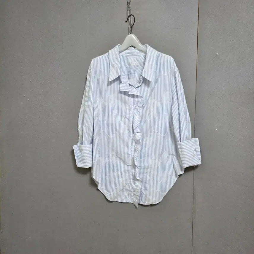 [BUNJANG] TIME Frill Loose Fit Shirt Blouse - Size F / 타임 프릴이쁜 루즈핏 남방 블라우스 F   n6411