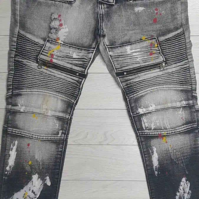 [BUNJANG] Balmain Style Biker Jeans (4-Way Stretch) Size 30-31 / 발망스타일(사방스판) 바이커진 30~31인치(No.325)드라이완료!