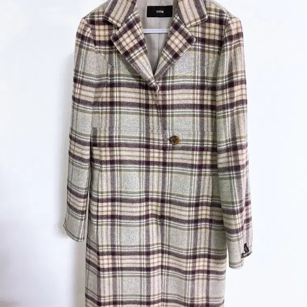 [BUNJANG] System Women's Handmade Long Check Wool Coat (Size 85) / 몽빈티지(85)시스템여자핸드메이드롱체크울코트
