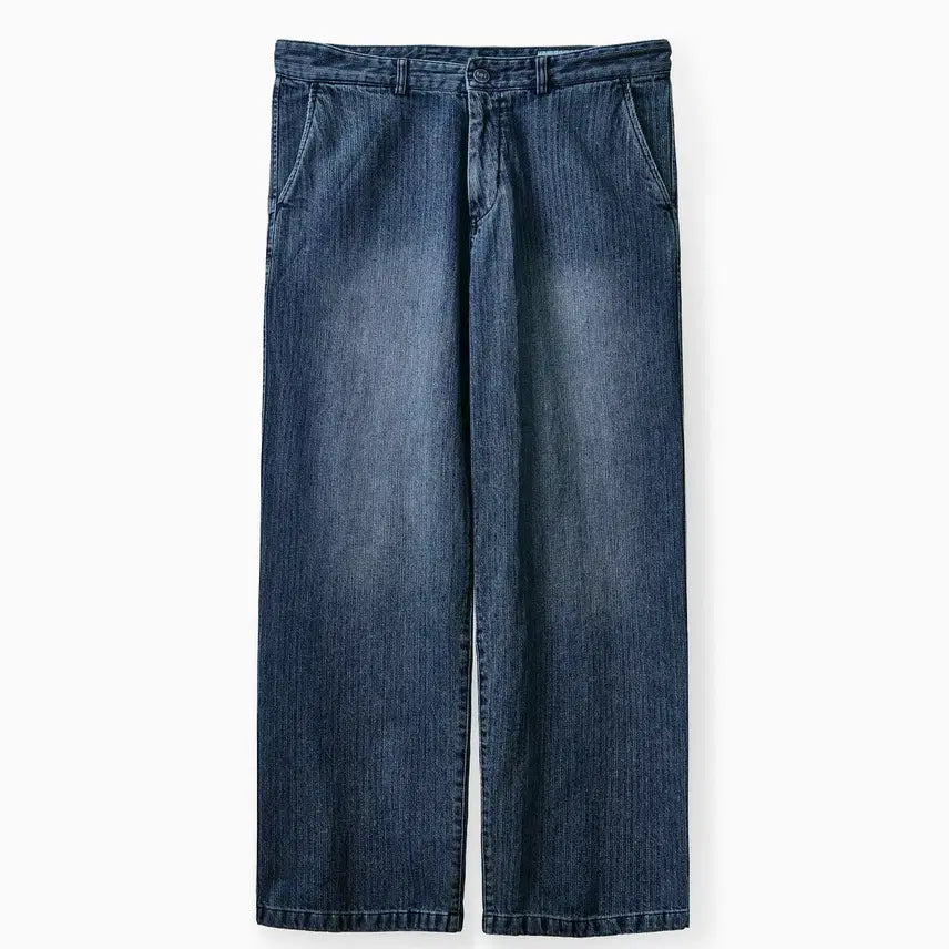 [BUNJANG] EARTH’S ERROR Mid Straight Stripe Denim Pants Size 3 / [L] 이얼즈어고 Mid Straight Stripe Denim Pant