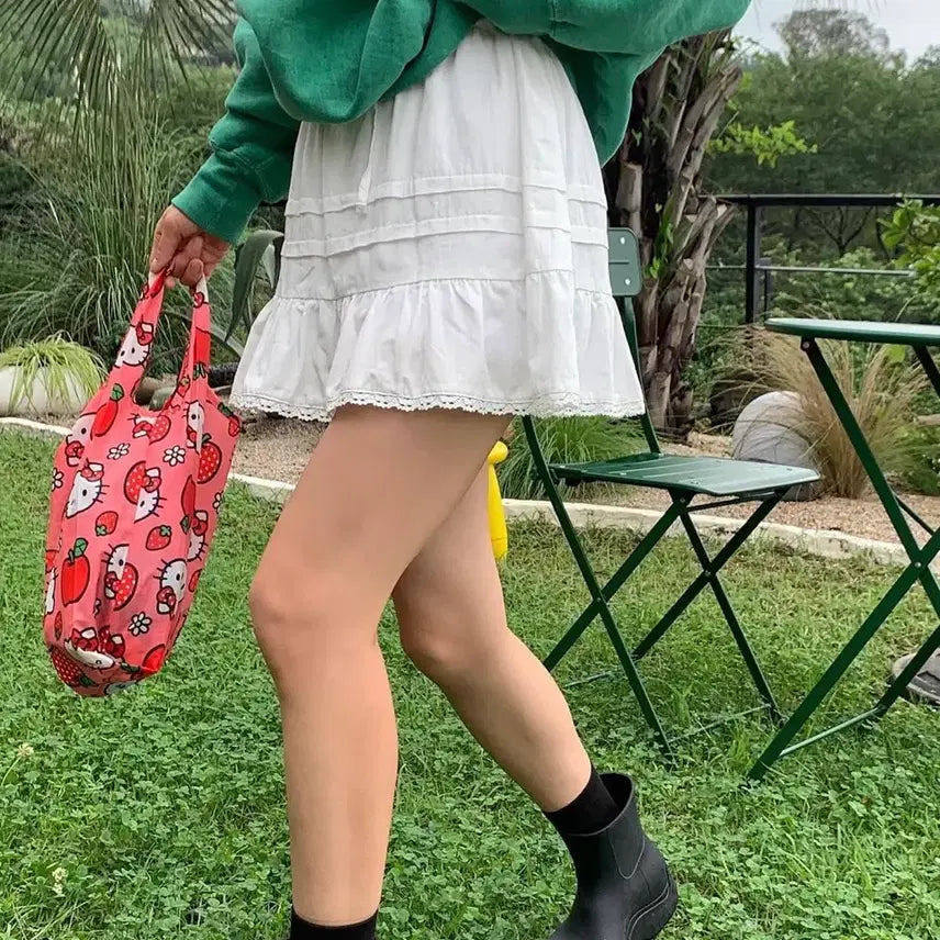 [BUNJANG] Pigment White Frill Pintuck Mini Skirt / 피그힙 화이트 프릴 핀턱 미니스커트