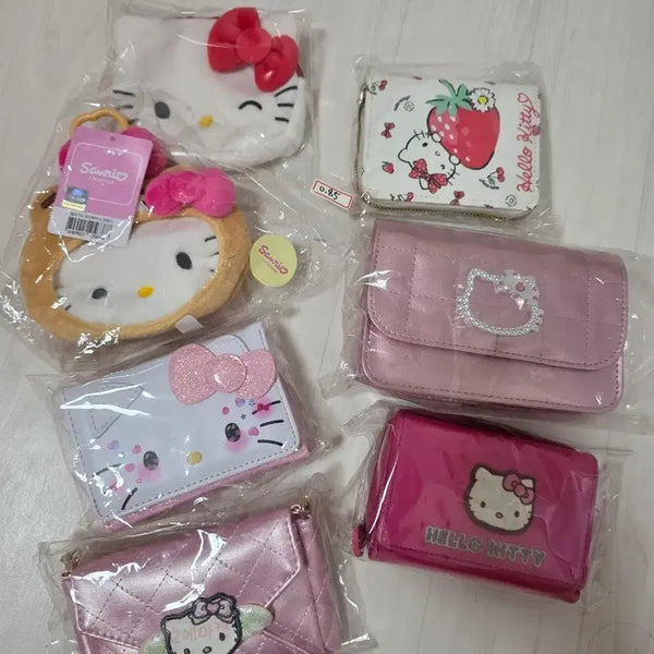 [BUNJANG] Hello Kitty Classic Pouch and Wallet Set / 급전할인)헬로키티 파우치 지갑 세트 고전키티