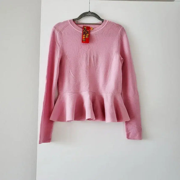 [BUNJANG] Lucky Chouette Peplum Knit - Pink / 럭키슈에뜨 니트/36