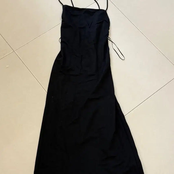 [BUNJANG] Zara Black Sleeveless Maxi Dress / 자라 블랙 민소매 롱 원피스