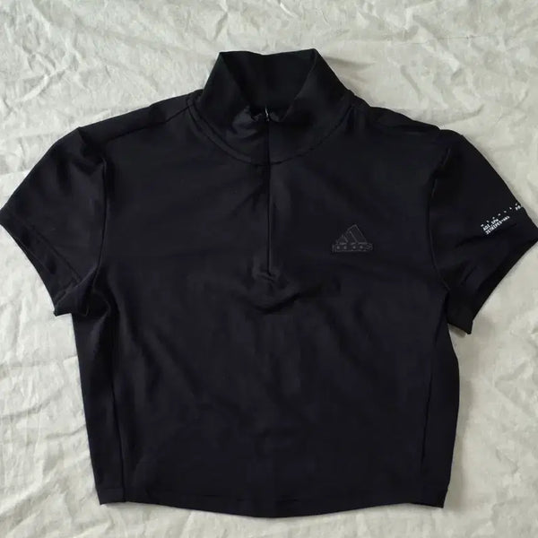 [BUNJANG] Adidas Tight Fit Crop Short Sleeve Black T-Shirt (M) / 아디다스 타이트핏 크롭 반팔 블랙