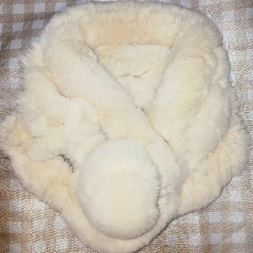 [BUNJANG] Vintage Barbie Rex Fur Pom Pom Scarf Muffler / 빈티지 바비 Barbie 렉스 털 방울 목도리 퍼 머플러 갸루 패션