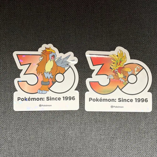 [BUNJANG] Pokemon 30th Anniversary Logo & Entei Flame Burst Set / 한국한정] 포켓몬 30주년 로고 스티커 엔테이 꿰뚫는화염 세트