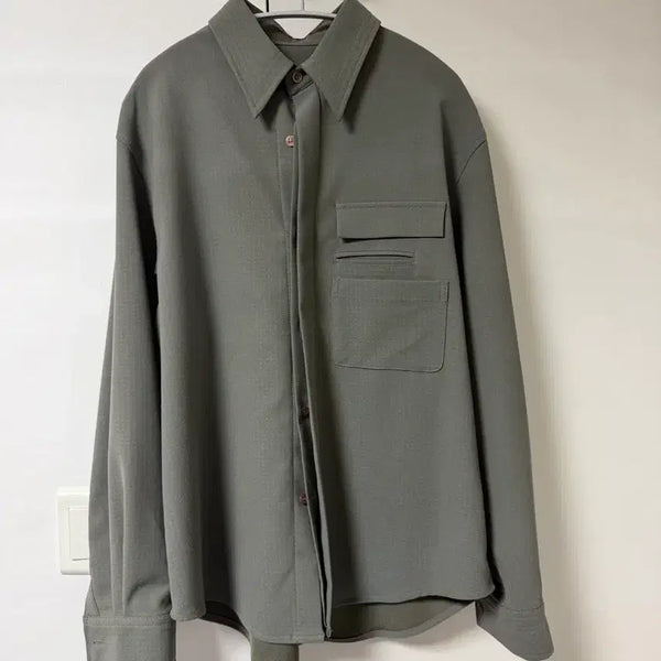 [BUNJANG] STU Three Pocket Shirt Khaki Green L / STU 쓰리포켓셔츠 카키그린 [L] 판매합니다