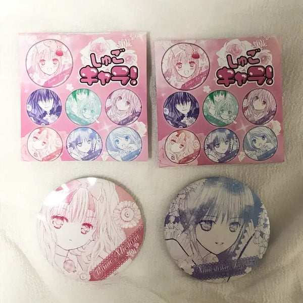 [BUNJANG] Shugo Chara! Original Art Matte Can Badge Set (Shu & Lima) - Sealed / 캐캐체 원화 무광 캔뱃지 미개봉 새상품 일괄(시우, 리마)