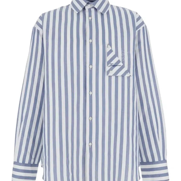 [BUNJANG] Jacquemus Le Bobie Shirt Blue & White Stripe Cotton Blend Oversized / 자크뮈스 보이리에 셔츠 50 (새상품)