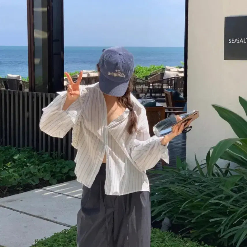 [BUNJANG] Liter Ever Stripe Shirt Summer Cotton / 리터 에버 스트라이프 셔츠 썸머 코튼:)