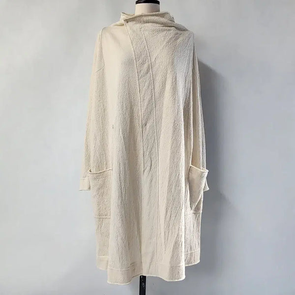 [BUNJANG] Plantation Wool 100% Crinkle Long Robe Coat (M) / [정품] 일본 플랜테이션 울 100% 크링클 롱 로브 코트 M