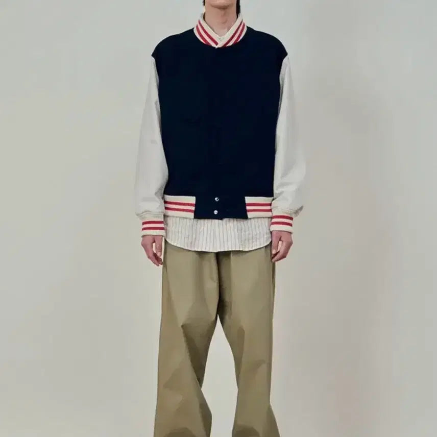[BUNJANG] STU Striped Varsity Jacket - Size L / STU 스트라이프 바시티 L사이즈