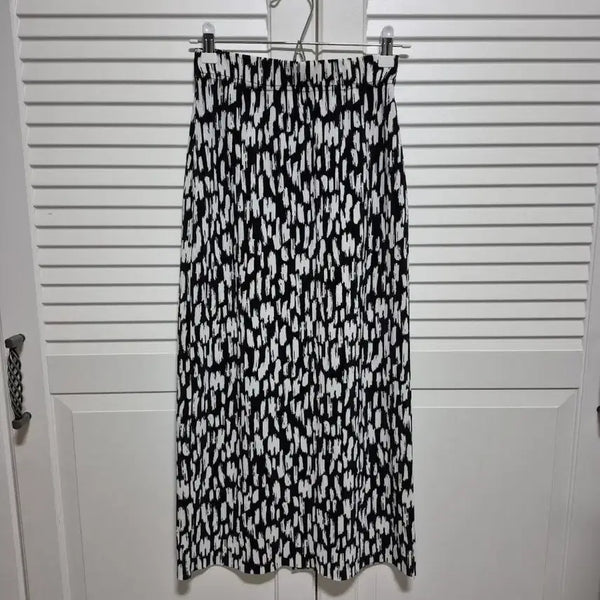 [BUNJANG] Pattern Pleats Long Skirt / 패턴 플리츠 롱스커트