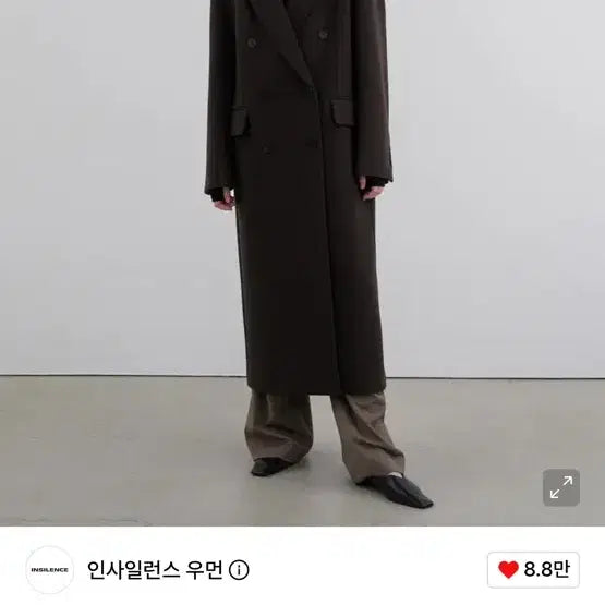 [BUNJANG] Insilence Woman Cashmere Double Coat Dark Brown / 인사일런스우먼 캐시미어 더블코트 다크브라운