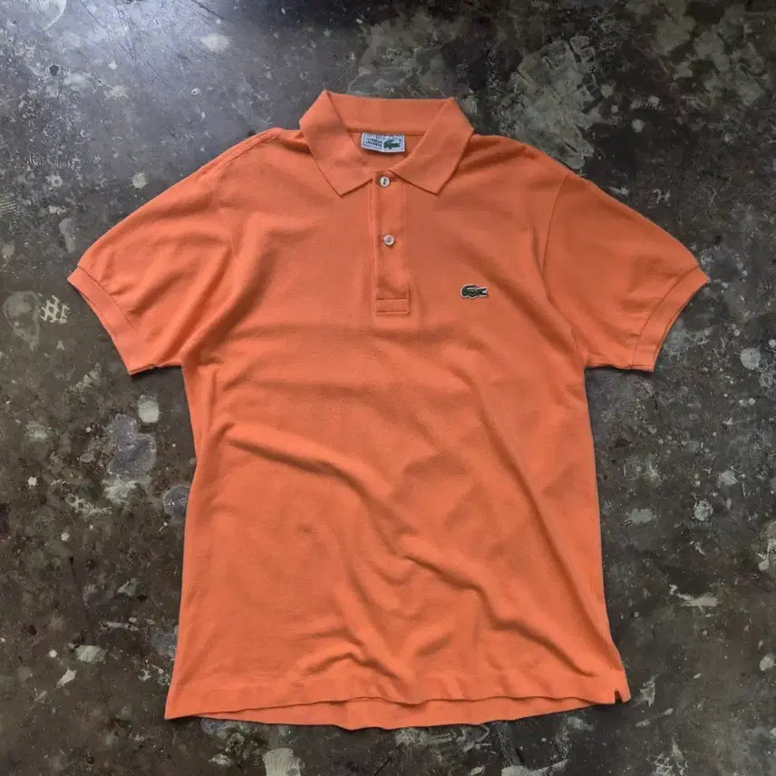 [BUNJANG] Lacoste Made in France Orange Pique Polo Shirt Size 3 / 3) 라코스테 반팔 피케셔츠 반팔 카라티 카라티셔츠 메이드인 프랑스