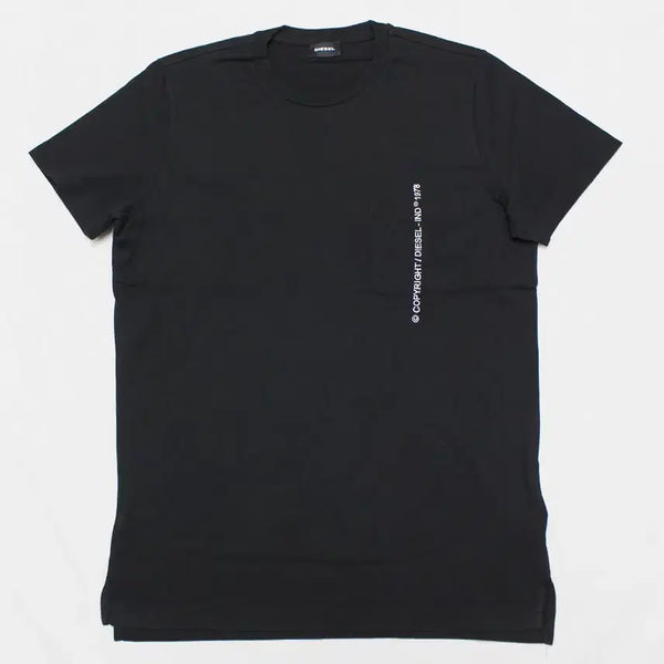 [BUNJANG] Diesel Men's Black Cotton Round Neck T-Shirt (M) / 디젤 남성 95 반팔 라운드 티셔츠 바램없고 깨끗/P01