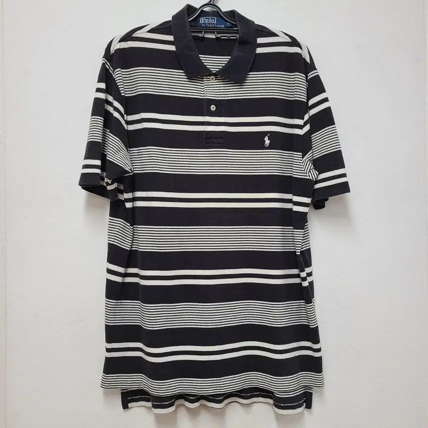 [BUNJANG] Polo Ralph Lauren Striped Collar T-Shirt / 폴로 카라티 105-110