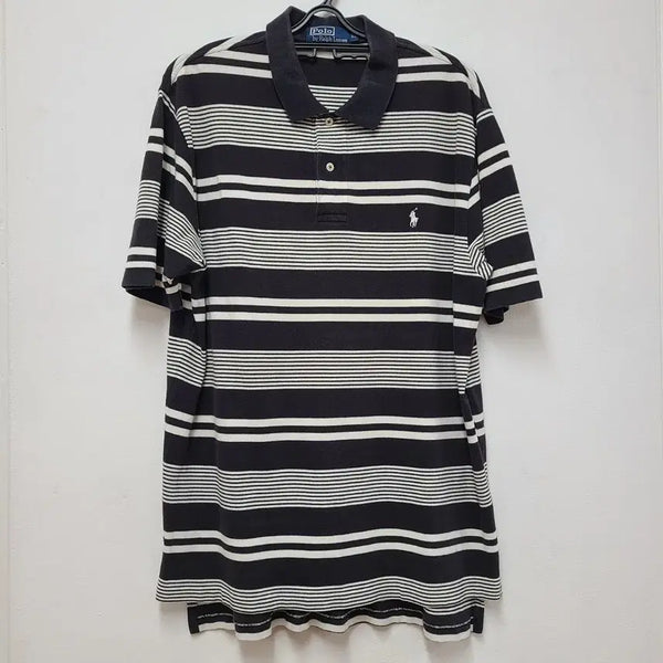 [BUNJANG] Polo Ralph Lauren Striped Collar T-Shirt / 폴로 카라티 105-110