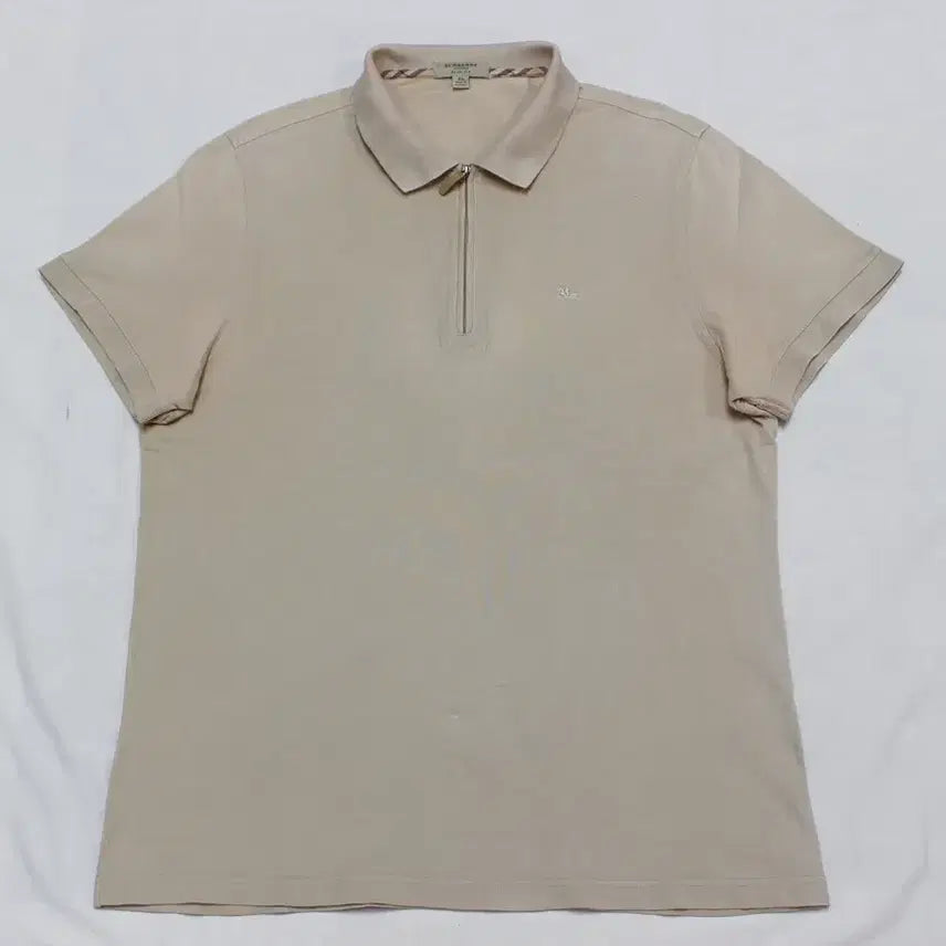 [BUNJANG] Burberry Men's XL Slim Fit Half-Zip Short-Sleeve T-Shirt / 버버리 남성 XL 슬림핏 반집업 반팔 티셔츠 깨끗/P01