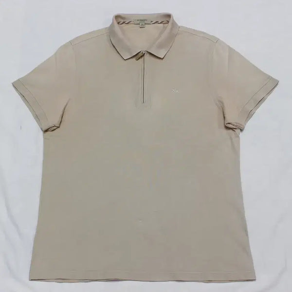 [BUNJANG] Burberry Men's XL Slim Fit Half-Zip Short-Sleeve T-Shirt / 버버리 남성 XL 슬림핏 반집업 반팔 티셔츠 깨끗/P01
