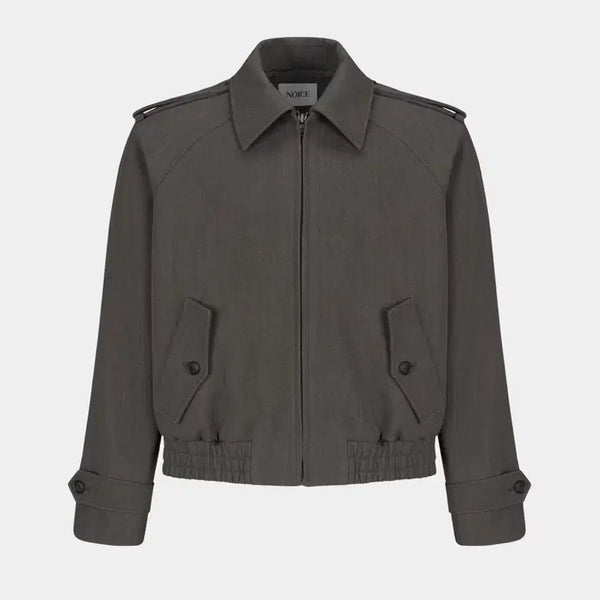 [BUNJANG] NOICE 25FW Neck Buckle Wool Blend Blouson Jacket - Gray / (L) 노이스 넥 버클 울 블루종 그레이