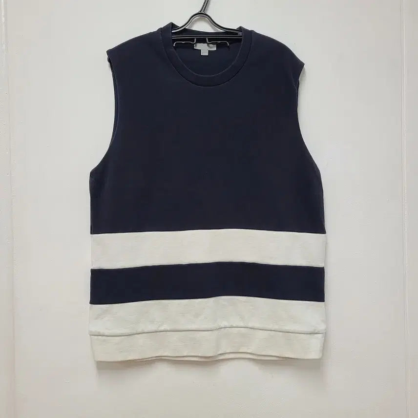 [BUNJANG] COS Navy White Color Block Sleeveless Top / 코스 나시티 105