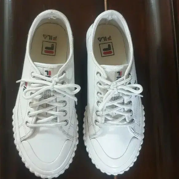 [BUNJANG] FILA White Leather Sneakers (Women's) / [235~240] 휠라(FILA) 여성 화이트 가죽 스니커즈