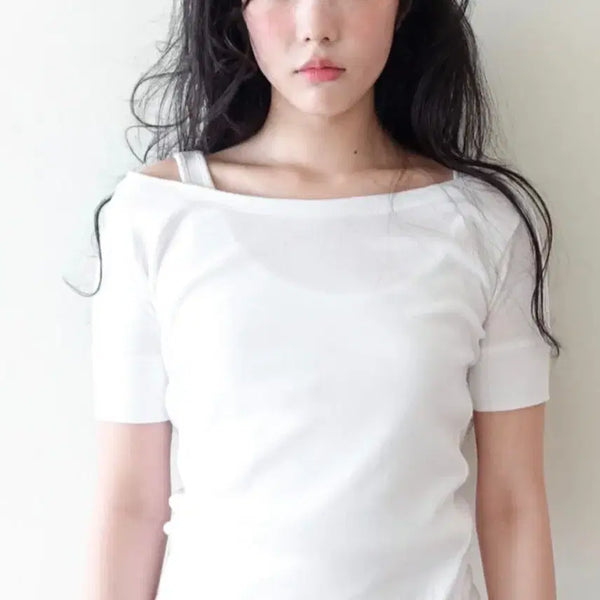 [BUNJANG] Rib Half Top / 샵페어리 립 하프 탑 rib half top