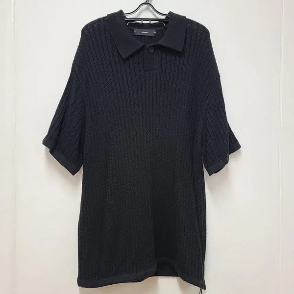 [BUNJANG] Ilcorso Cotton Knit Polo Shirt Black / 일꼬르소 코튼 카라니트 105