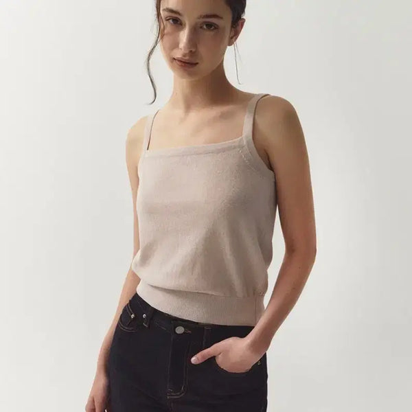 [BUNJANG] Ellouju Essential Knit Sleeveless Cream / 엘로주 에센셜 니트 슬리브리스 크림 5회미만착용 상태좋음