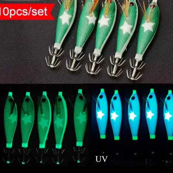 [BUNJANG] Squid and Cuttlefish Lures Set (10 pcs) / 새상품 쭈꾸미 갑오징어 에기 국방 별다방 에기 10개 세트