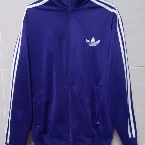 [BUNJANG] Adidas Firebird Purple White Track Top Jersey Zip-Up Size 95/M / 아디다스 파이어버드 퍼플 보흰 보라 트랙탑 저지 져지집업 95/M