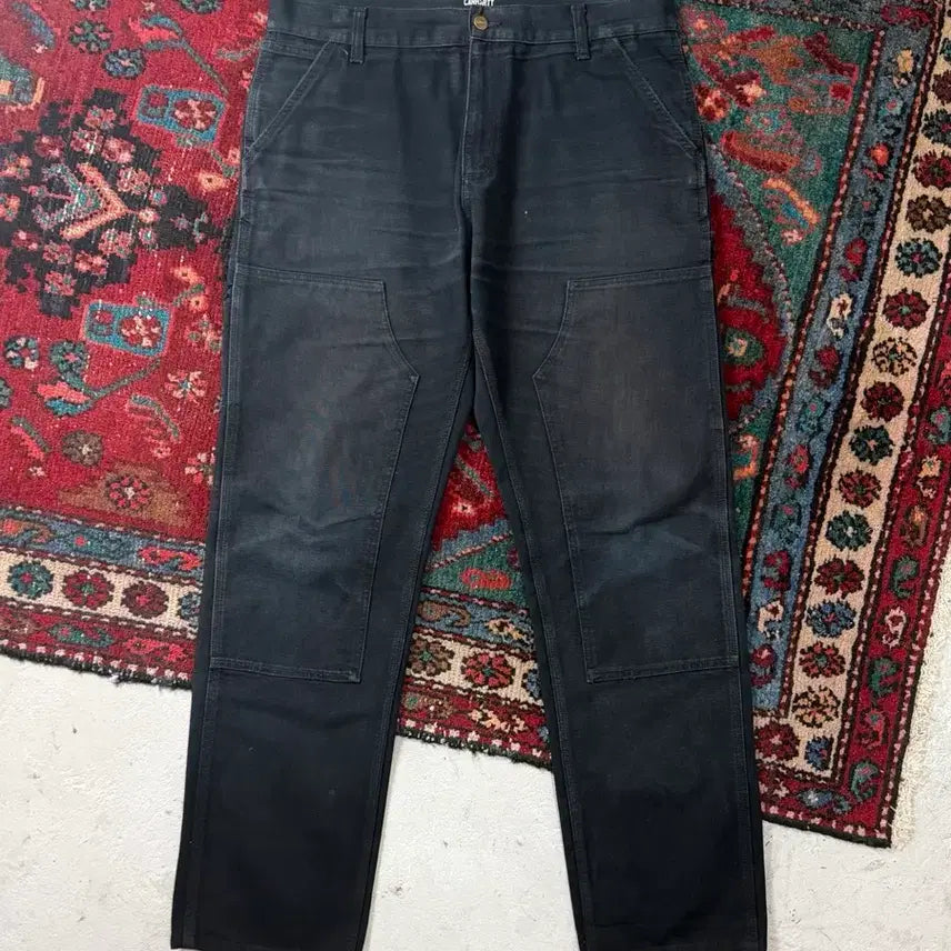 [BUNJANG] Carhartt WIP Double Knee Black Pants 36x32 / [36] 칼하트 WIP 더블니 블랙 칼하트 썩블니 하드페이딩