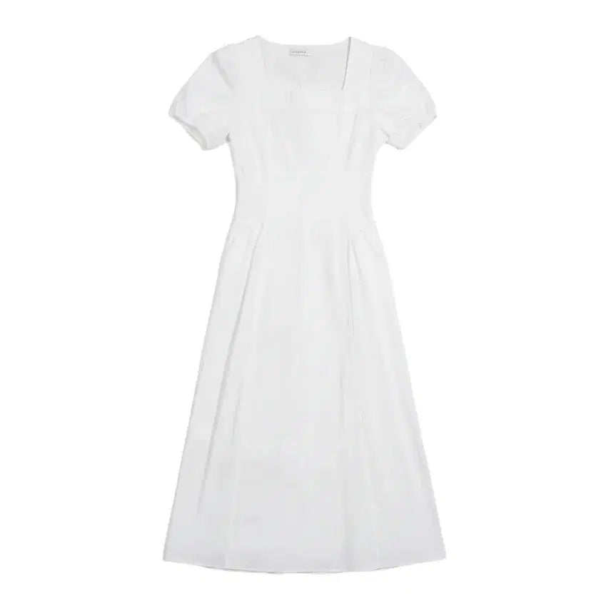 [BUNJANG] MinaGram Square Neck Short Sleeve Innocent Long Dress / 여성F/ 미나그램 스퀘어넥 반팔 청순 롱원피스 WT 37-18