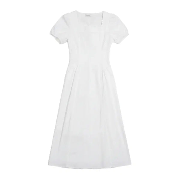 [BUNJANG] MinaGram Square Neck Short Sleeve Innocent Long Dress / 여성F/ 미나그램 스퀘어넥 반팔 청순 롱원피스 WT 37-18