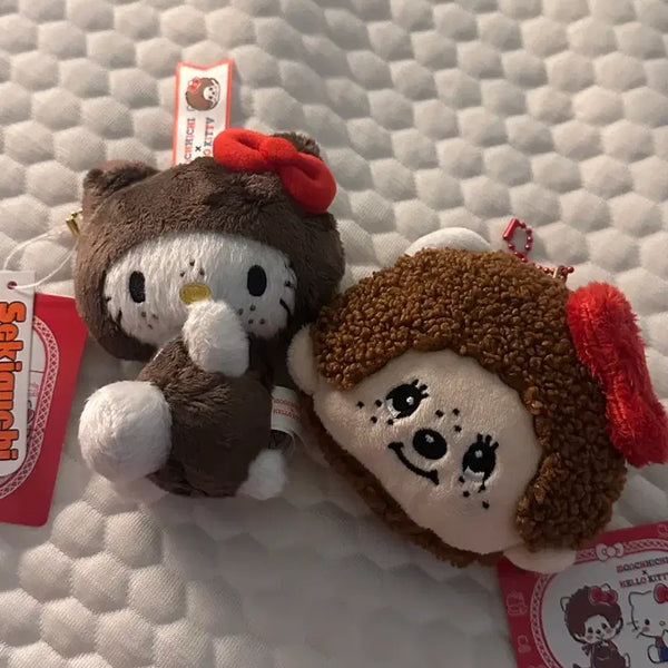 [BUNJANG] Monchhichi x Hello Kitty 50th Anniversary Collaboration Keychain / 몬치치 50주년 키티 키링 (가격내림)
