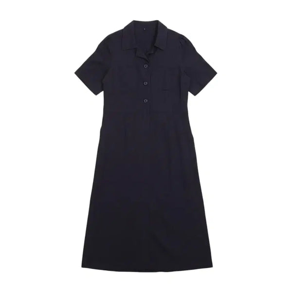 [BUNJANG] BREAL Women's Blend Short Sleeve Long Dress BK / 여성66/ BREAL 마혼방 반팔 롱원피스 BK 37-19