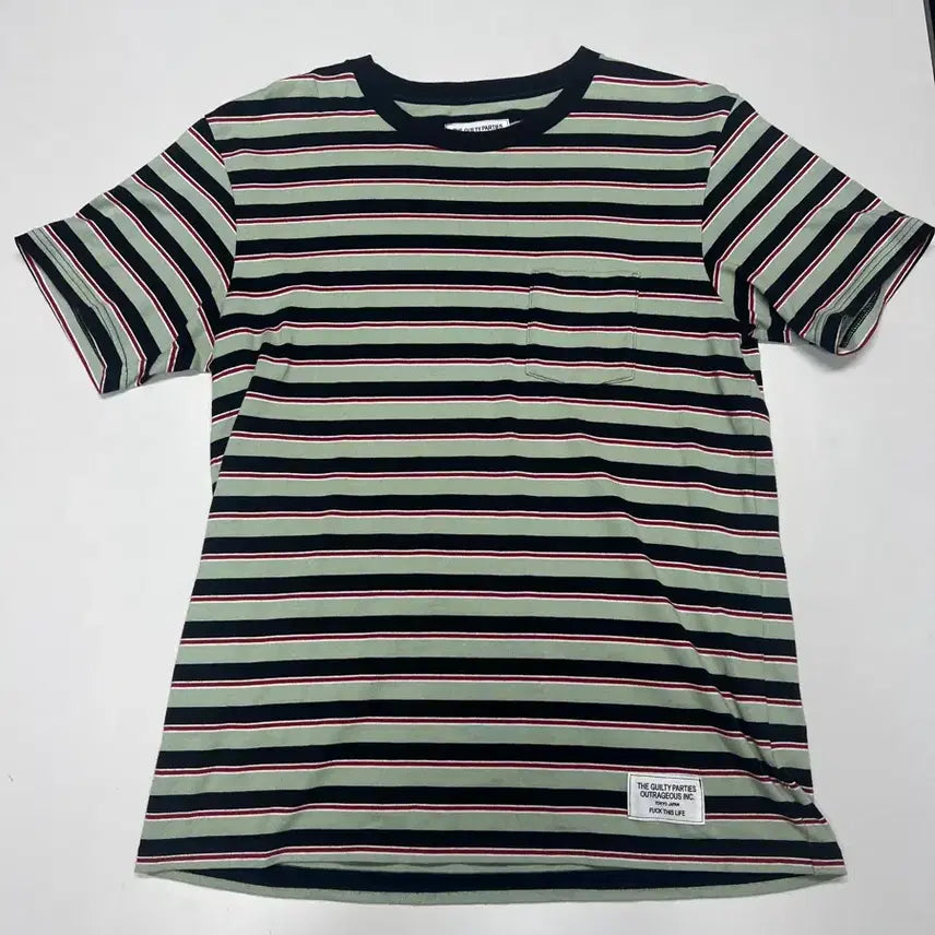 [BUNJANG] Wackomaria 16SS Stripe Border Pocket T-Shirt XL / 16ss xl 와코마리아 스트라이프 보더티