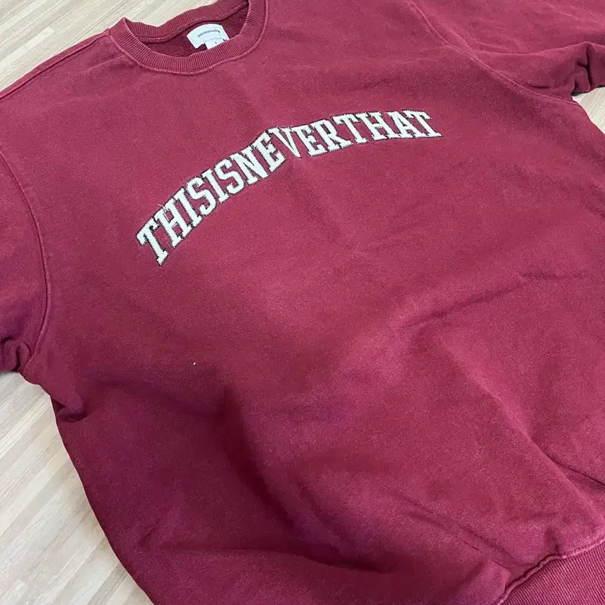 [BUNJANG] Thisisneverthat Arch Logo Sweatshirt Burgundy L / 디네댓 아치로고 맨투맨 버건디 L