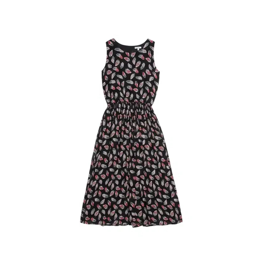 [BUNJANG] TNGT W Women's Sleeveless Long Dress with Leaf Pattern (Black) / 여성85/ TNGT W 리프 패턴 민소매 롱원피스 BK 37-22