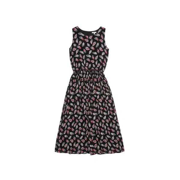 [BUNJANG] TNGT W Women's Sleeveless Long Dress with Leaf Pattern (Black) / 여성85/ TNGT W 리프 패턴 민소매 롱원피스 BK 37-22