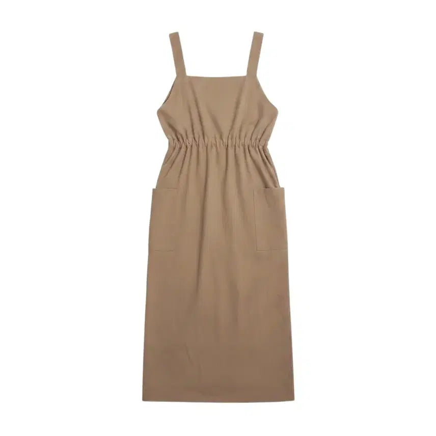 [BUNJANG] Women's Layered Camisole Long Dress / 여성F/ 레이어드 뷔스티에 롱원피스 멜빵 BG 37-24