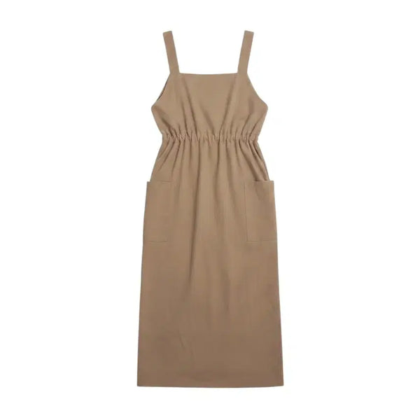 [BUNJANG] Women's Layered Camisole Long Dress / 여성F/ 레이어드 뷔스티에 롱원피스 멜빵 BG 37-24